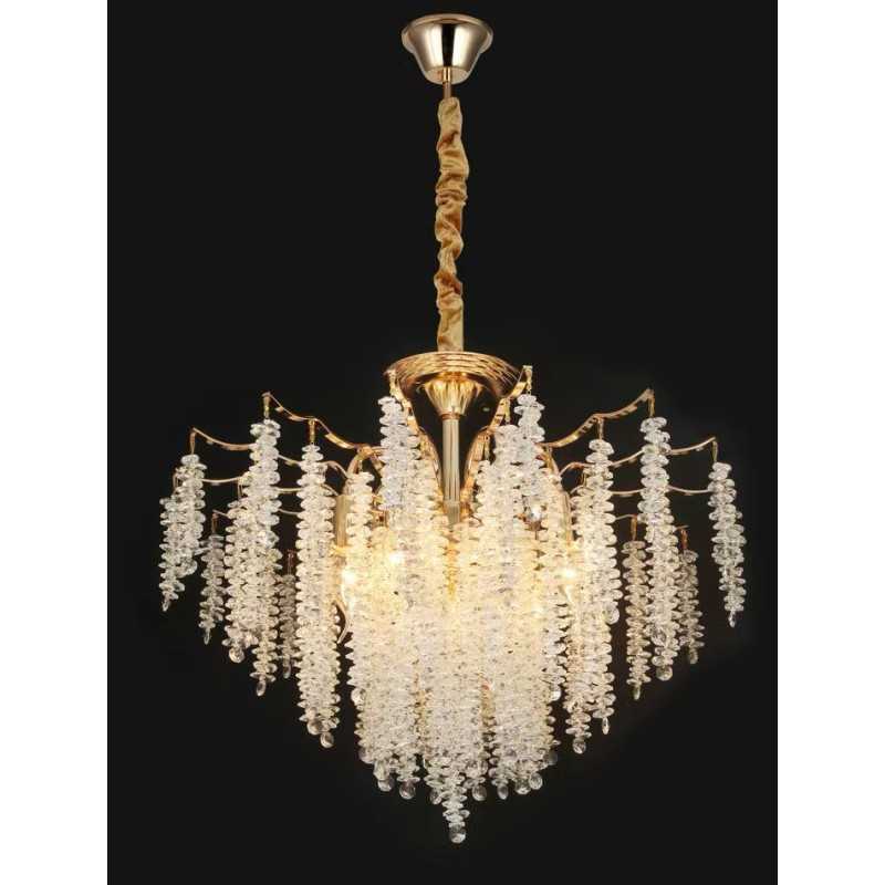 Candelabru Metal Auriu Cristal 7xE14 d500mm