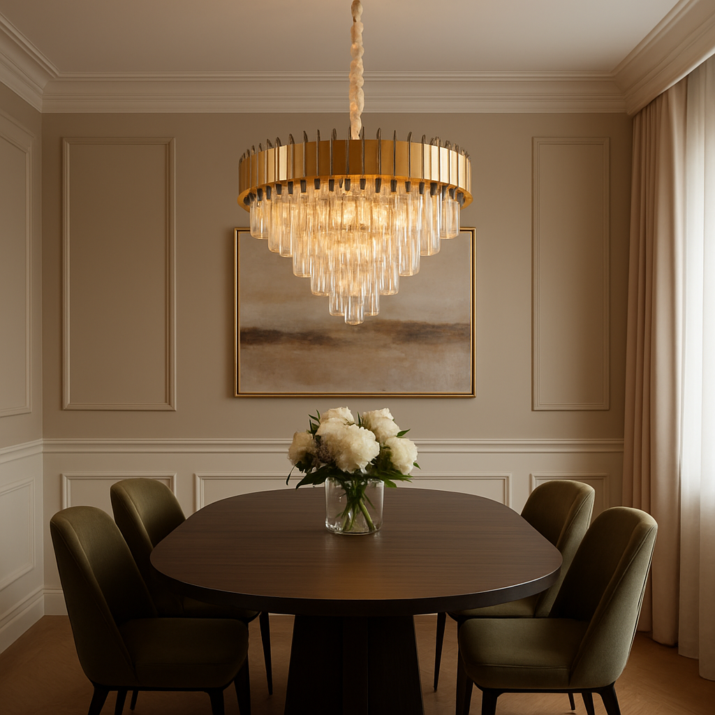 Candelabru Auriu Cristal Moderna 16xE14 D800mm