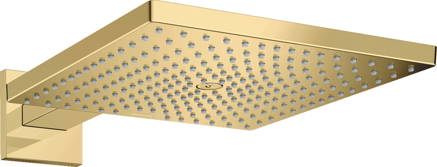 CAP DUS RAINDANCE E 300 AIR 1 JET, 300X300MM, CU PRINDERE PE PERETE CU BRAT 390MM, POLISHED GOLD OPTIC