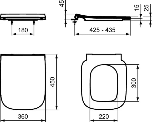 VAS WC I.LIFE B, RIMLESS+, 66X35.5 CM, EVACUARE LATERALA, GRI LUCIOS