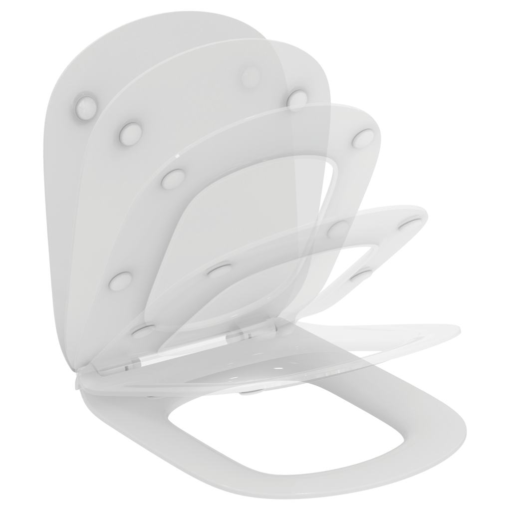 Capac wc Ideal Standard Tesi Slim cu inchidere lenta, alb