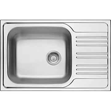 Chiuvetă din inox, 1-cuvă cu picurător, Deante