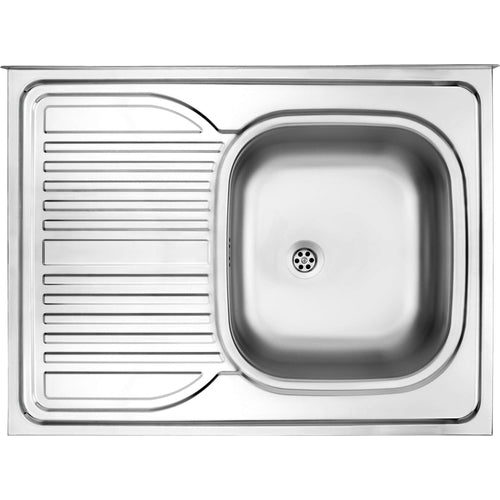 Chiuvetă din inox, 1-cuvă cu picurător, pe partea stângă - pe mască, Deante