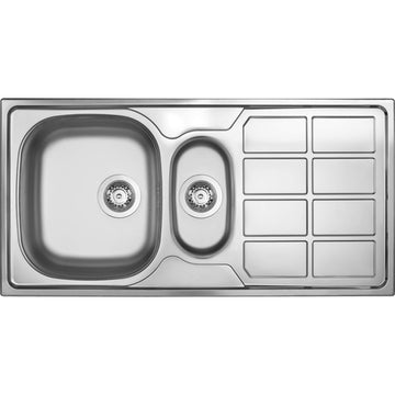 Chiuvetă din inox, 1,5-cuve cu picurător, Deante