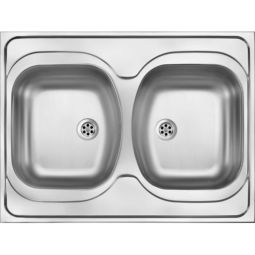 Chiuvetă din inox, 2-cuve - pe mască, Deante