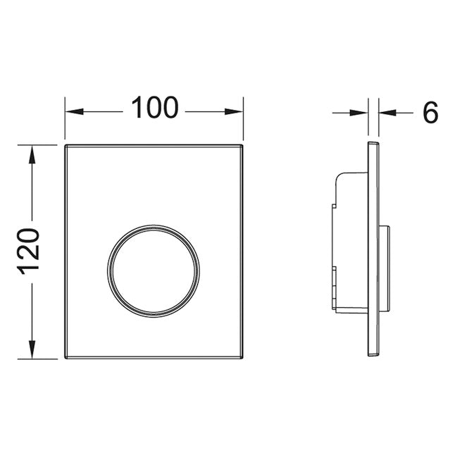 Clapeta actionare apa urinal, TECE Loop 9242627, alb + cromat lucios grossmann