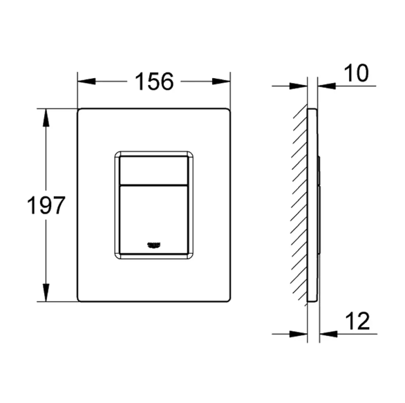 Clapeta WC Grohe Skate Cosmopolitan 38732GL0, dubla, reversibila, 156 x 197 mm, plastic, lucios, auriu