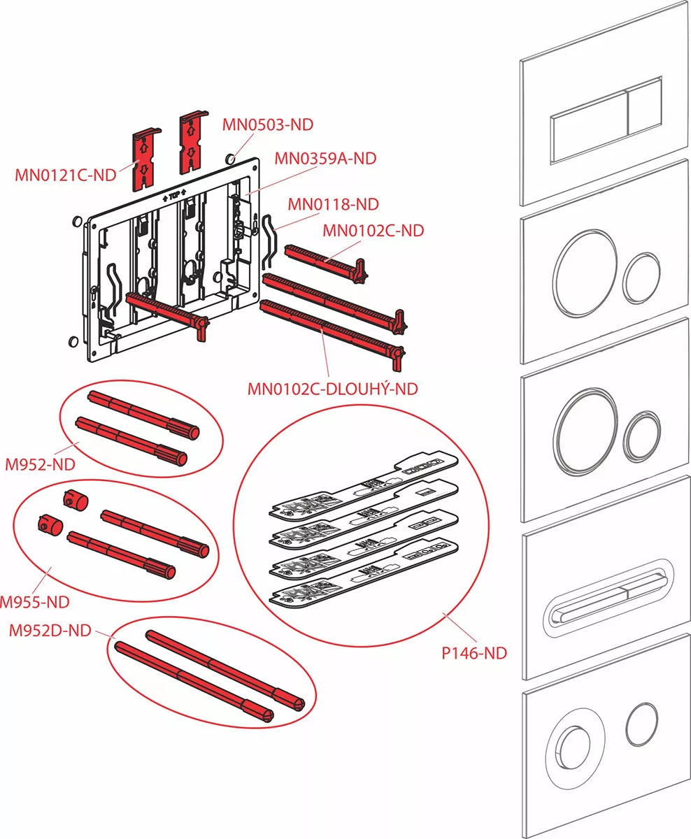 PREPACK DUOFIX DELTA NOU CU CLAPETA DELTA25 CROM, SET FIXARE SI SET FONOIZOLANT