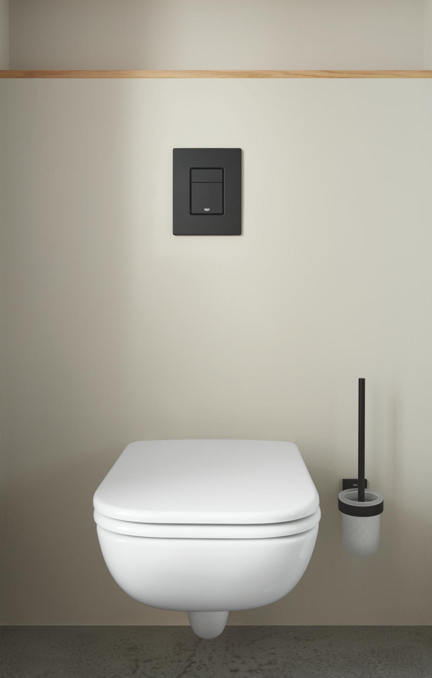 Clapeta WC Grohe Skate Cosmo, dubla, verticala, 197 x 156 mm, ABS, mat, negru, 38732KF0