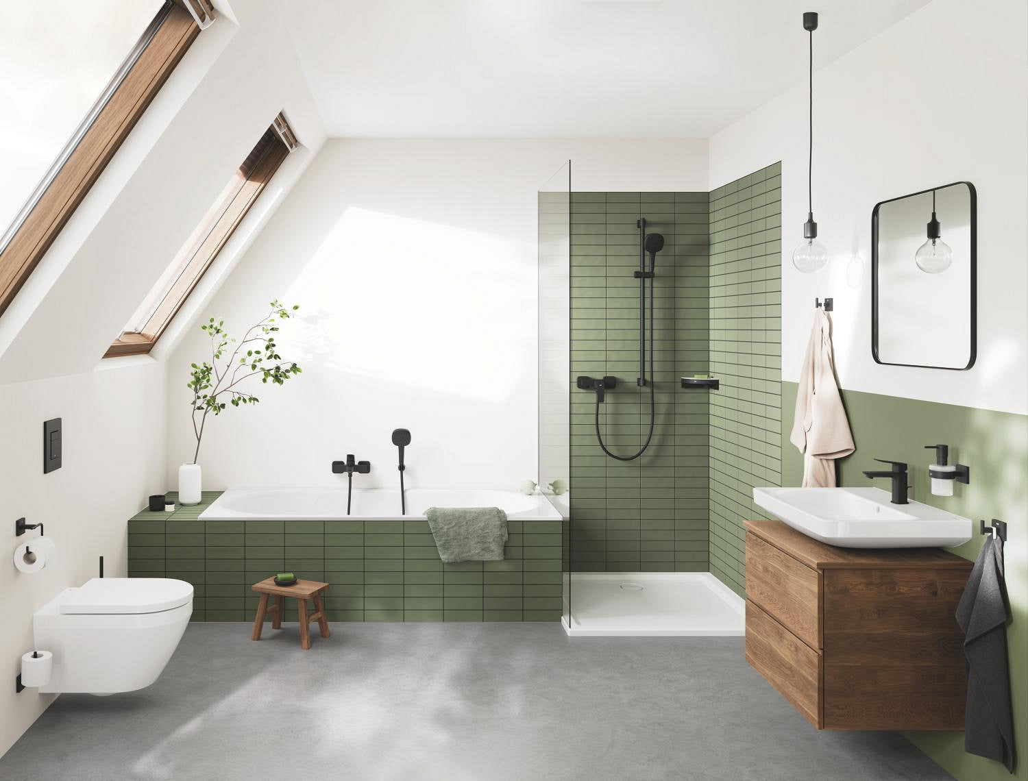 Clapeta WC Grohe Skate Cosmo, dubla, verticala, 197 x 156 mm, ABS, mat, negru, 38732KF0