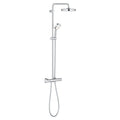 Coloana de dus Grohe Tempesta Cosmopolitan 210, cu baterie termostatata, palarie 20 cm, furtun 1.75m si para dus, crom