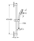 Set baterie dus termostatica GROHE Grohtherm 800 cu set dus Tempesta 100 cu bara 600 mm - imagine 6