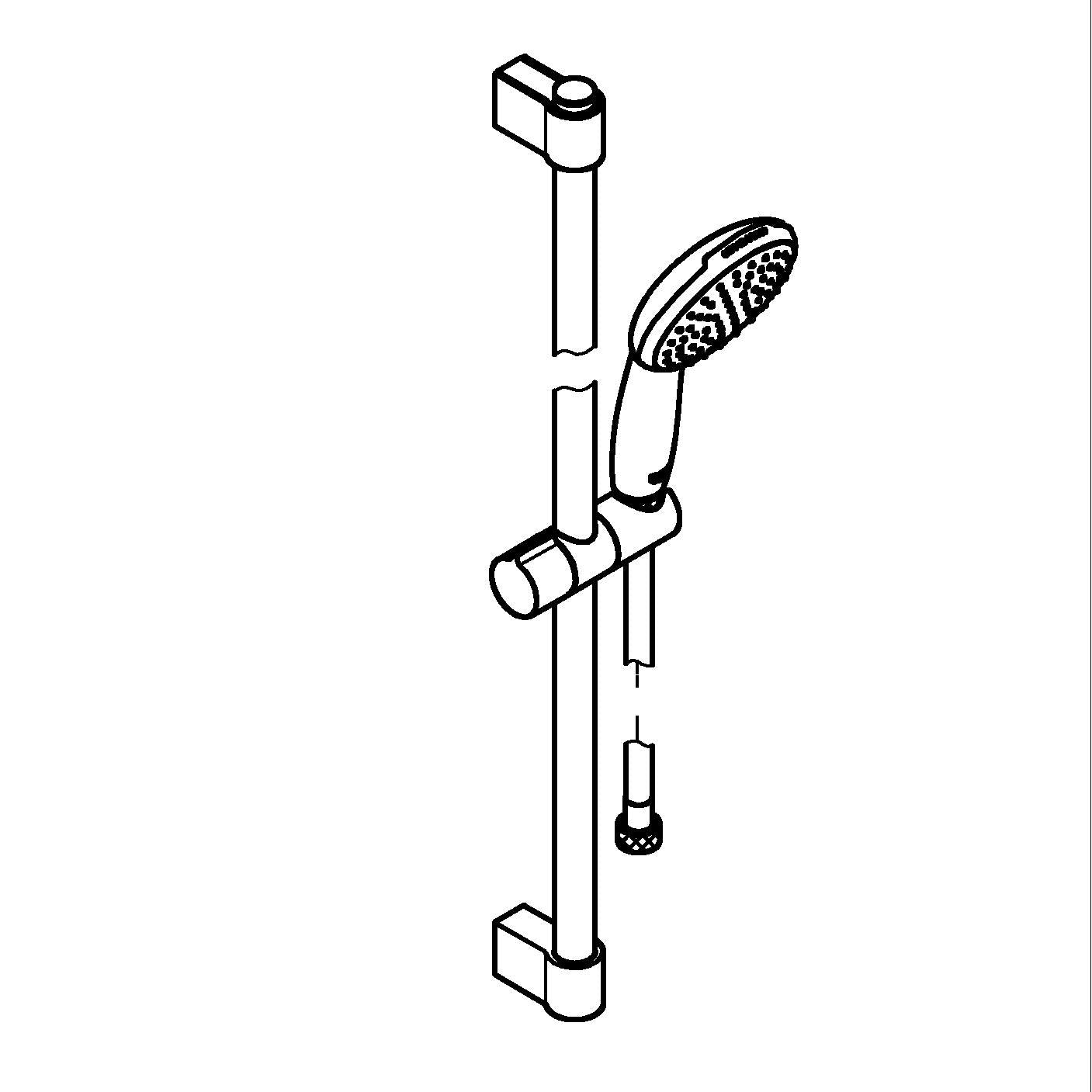 Coloana dus Grohe Tempesta 110, universala, 600 mm, 1 functie, crom, 27853003