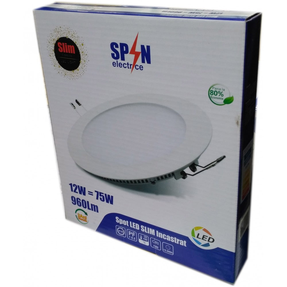 Spot Led Slim Ã˜170, 12W=75W, 2700K, lumina calda