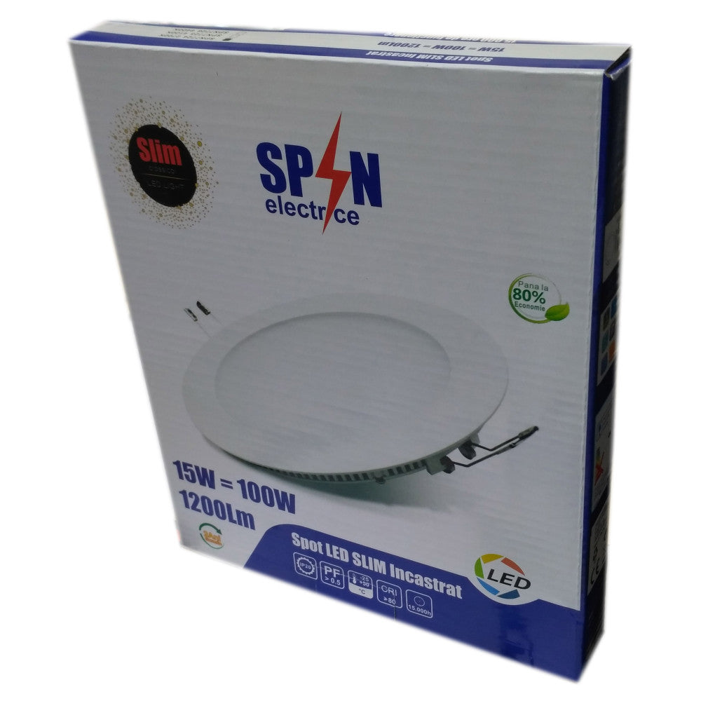 Spot Led Slim Ã˜192, 15W=100W, 2700K, lumina calda