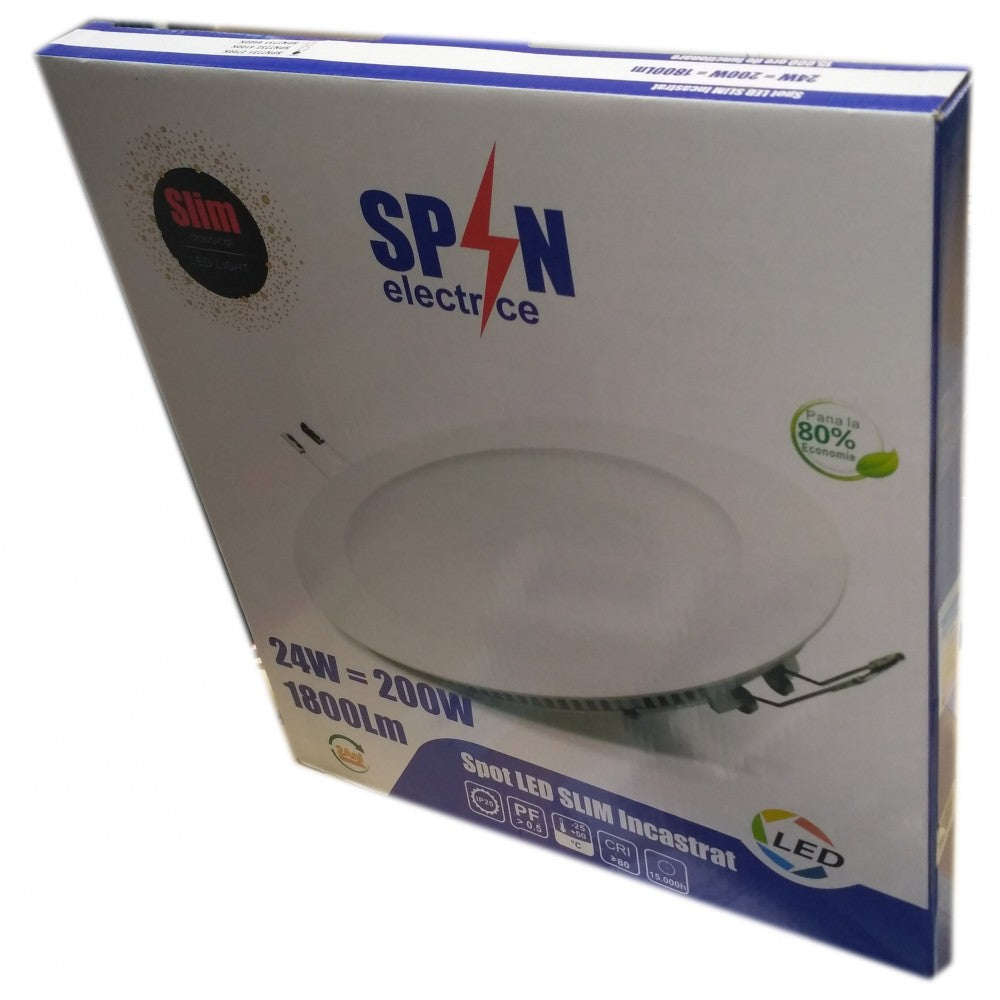 Spot Led Slim Ã˜300, 24W=200W, 2700K, lumina calda