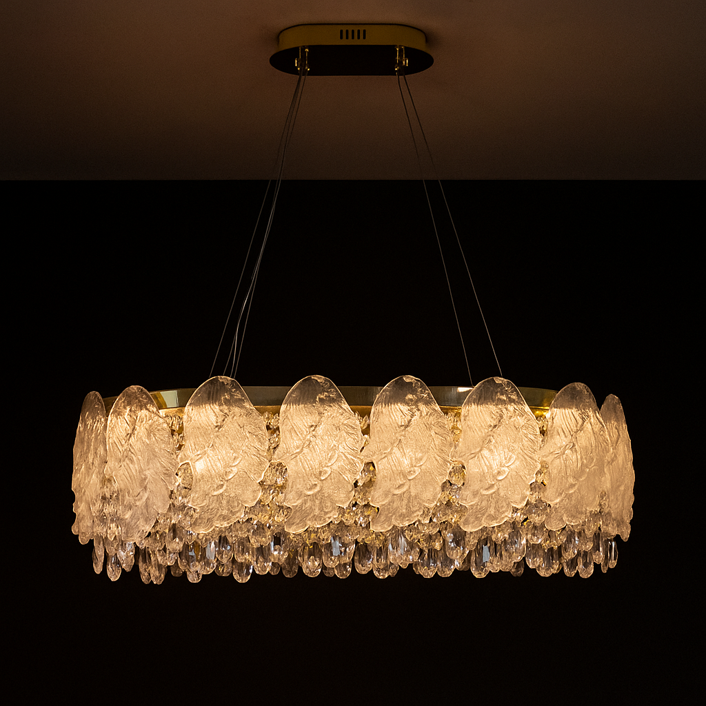 Candelabru Cristal LED Moderna D60 cm, 95W