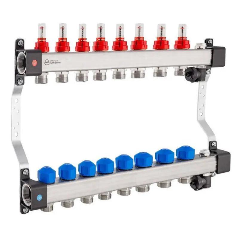 Distribuitor incalzire pardoseala, KAN-therm InoxFlow, inox, filet interior, 8 cai, 1" grossmann.ro