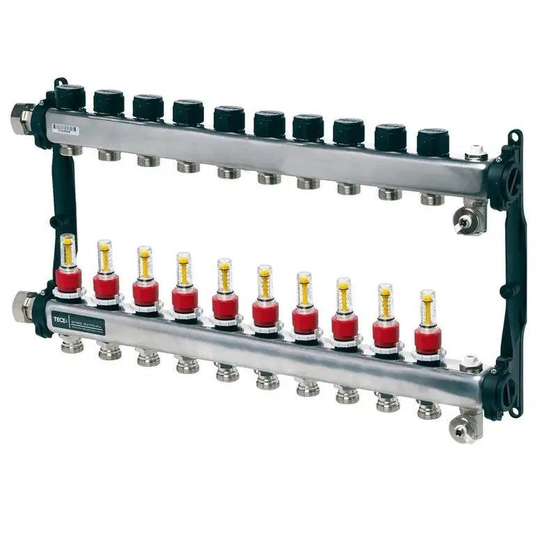 Distribuitor incalzire pardoseala, Tece 77310010, otel, filet interior, 10 cai, 1" grossmann.ro