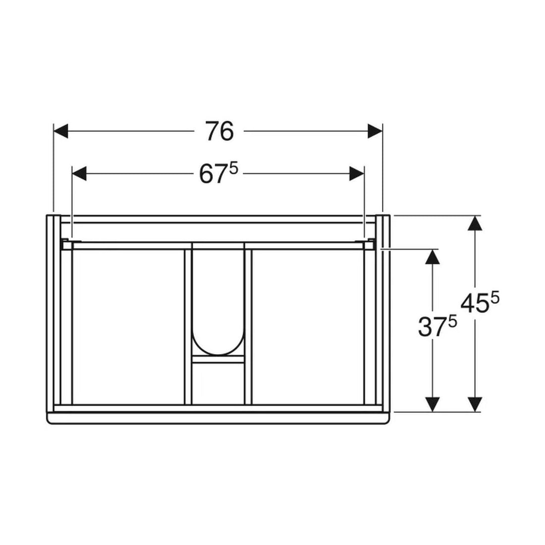 MOBILIER GEBERIT MODO PENTRU LAVOAR,CU DOUA SERTARE 80 CM