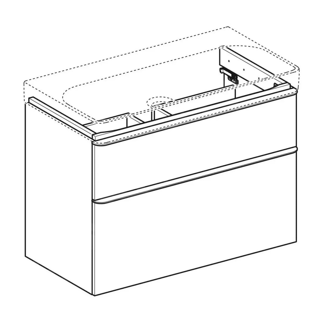 MOBILIER PENTRU LAVOAR SMYLE SQUARE CU DOUA SERTARE 88.4X61.7X47 ALB LUCIOS