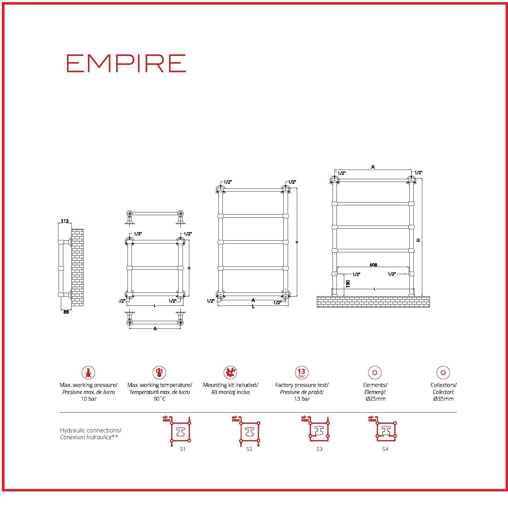 Radiator portprosop 600x920 mm Radox - imagine 8