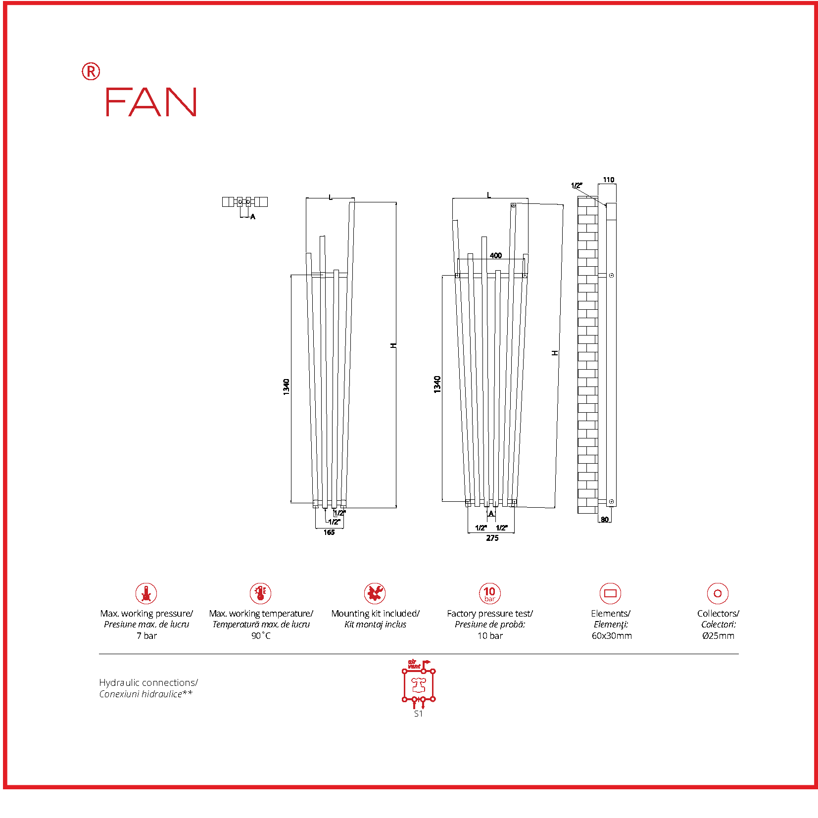 Radiator decorativ 285x1800 mm Radox - imagine 8