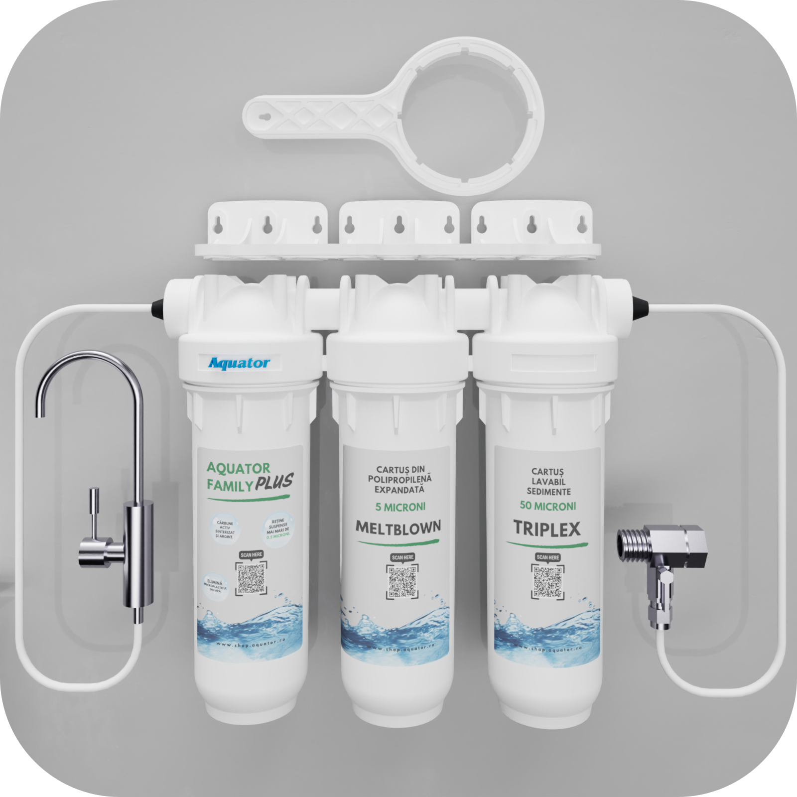 Filtru de apa, Aquator Family Triplex Plus, 8000 - 10000 L ( sistem complet )