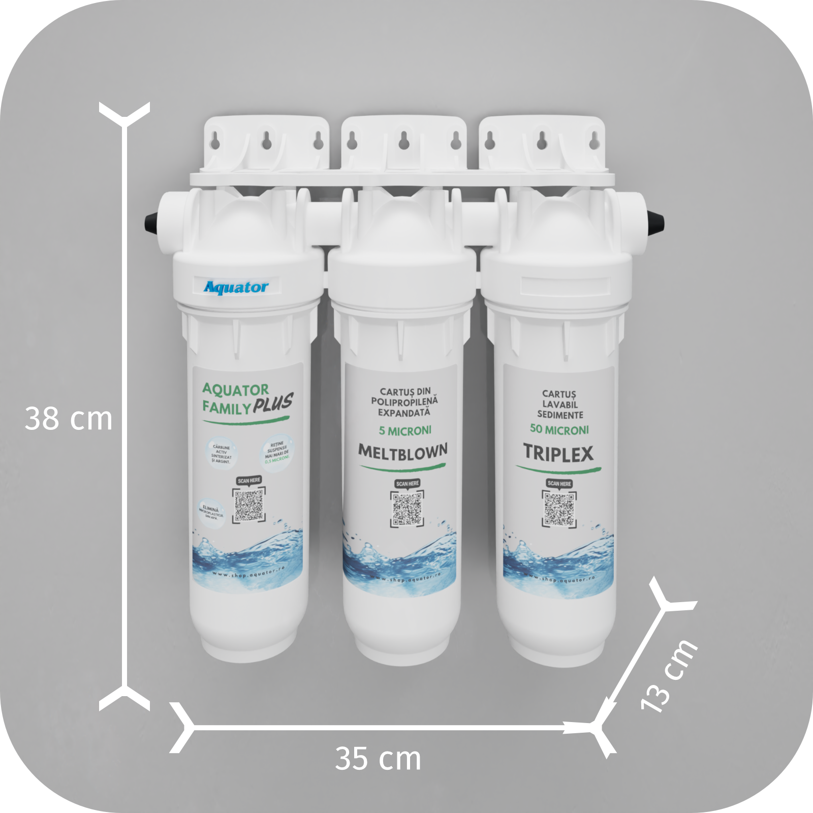 Filtru de apa, Aquator Family Triplex Plus, 8000 - 10000 L ( sistem complet ) - imagine 3