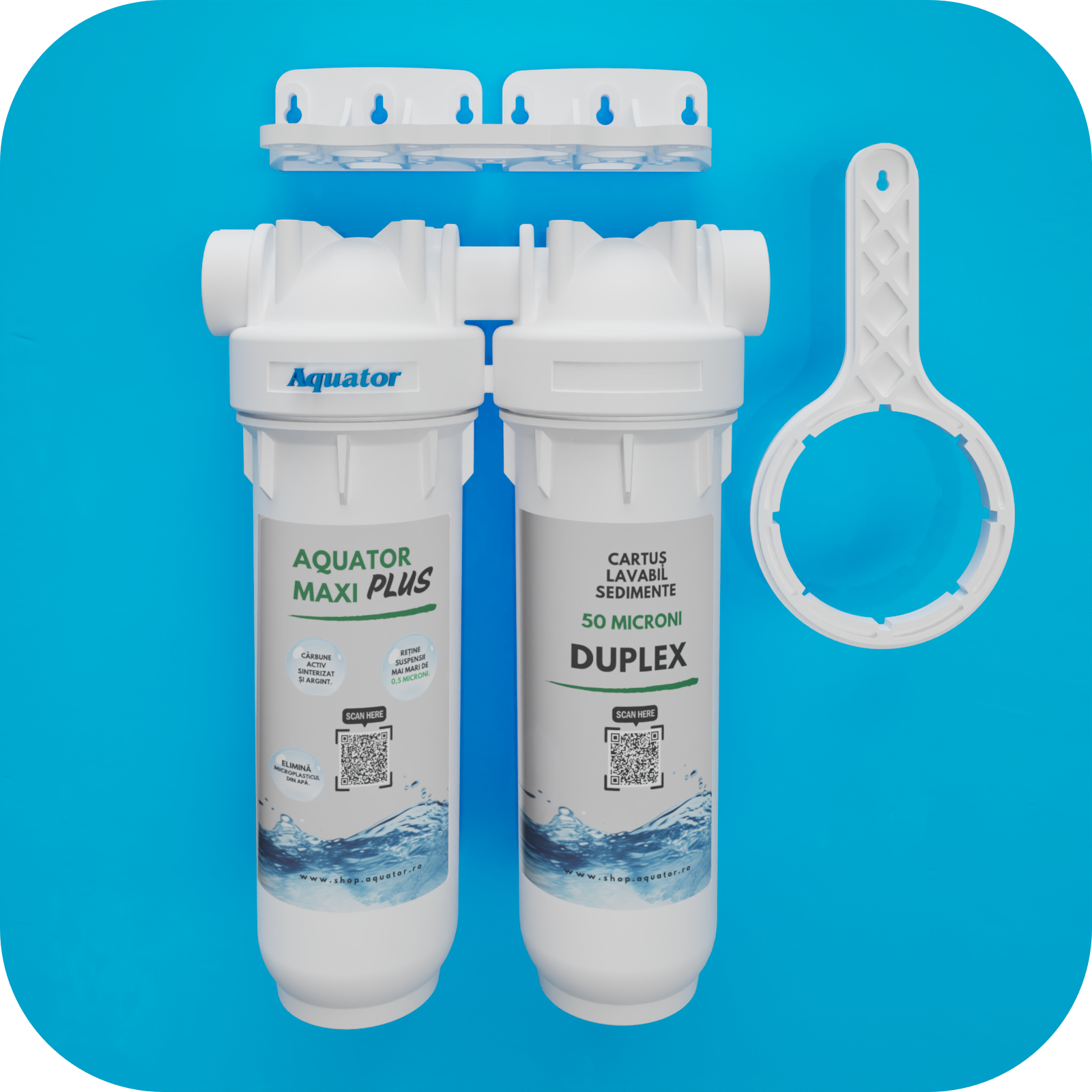 Filtru de apa, Aquator Maxi Duplex Plus, 5000 - 8000 L ( sistem complet )