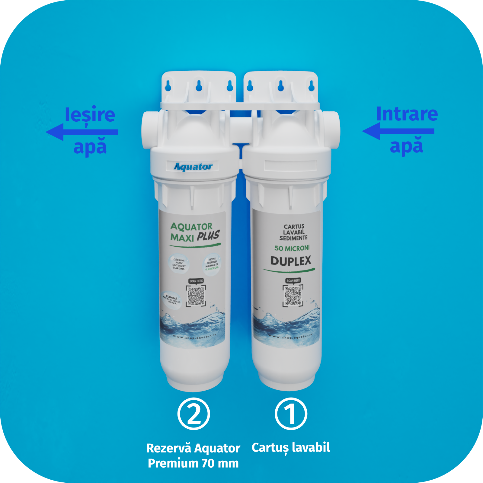Filtru de apa, Aquator Maxi Duplex Plus, 5000 - 8000 L ( sistem complet ) - imagine 3