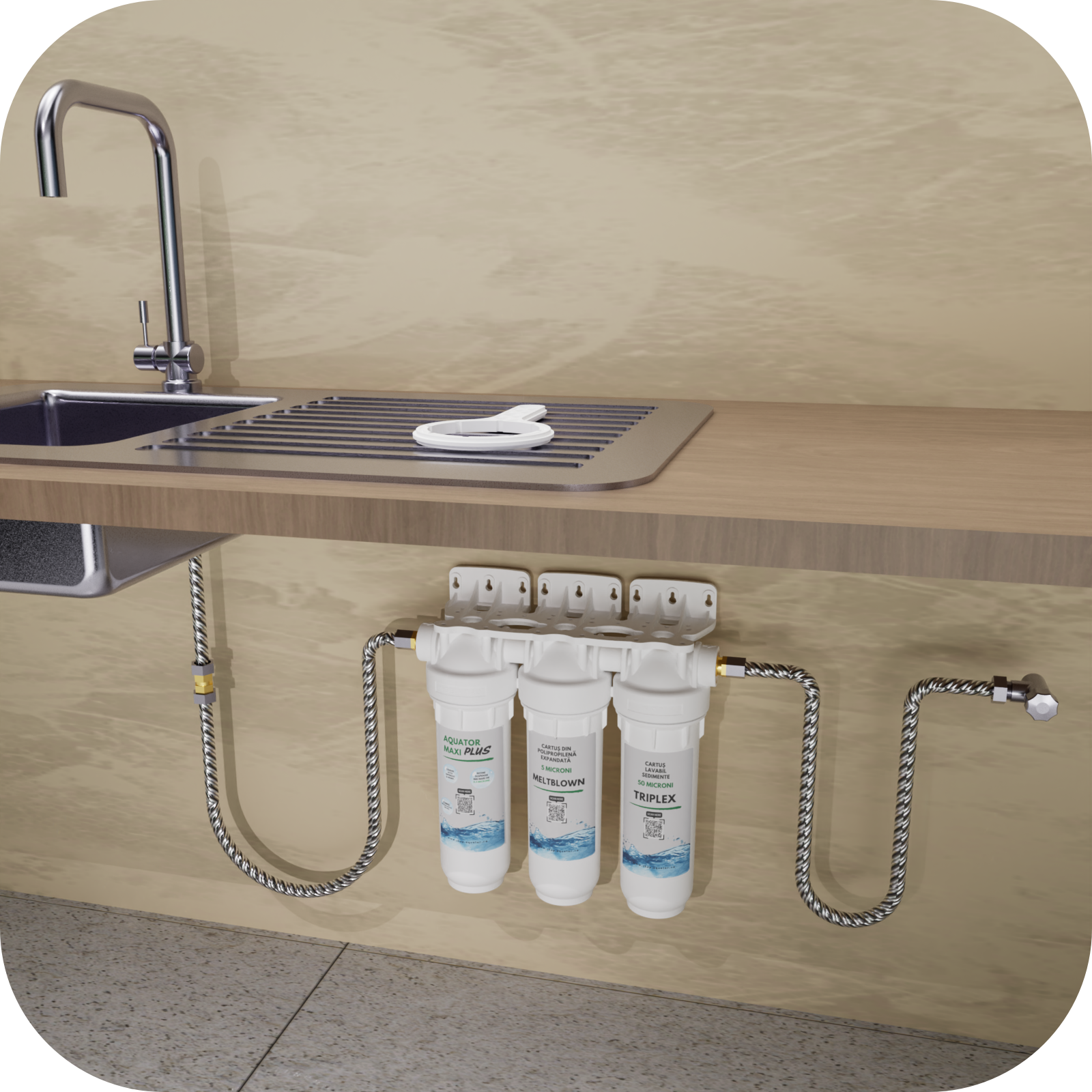 Filtru de apa, Aquator Maxi Triplex Plus, 8000 - 10000 L ( sistem complet ) - imagine 5