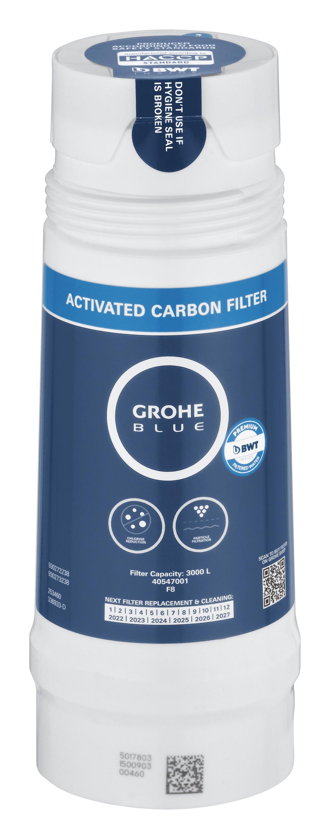 Filtru Grohe Blue 40547001, carbon activ, 3000 l, filtrare 5 faze, compatibil Grohe Blue Pure, Home si Professional