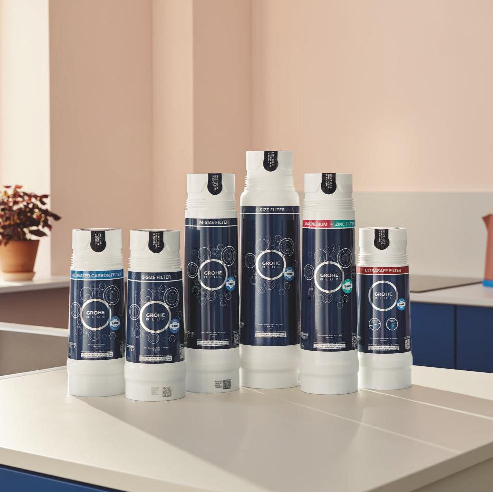 Filtru Grohe Blue 40547001, carbon activ, 3000 l, filtrare 5 faze, compatibil Grohe Blue Pure, Home si Professional