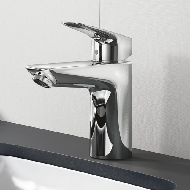 Set baterii 3 in 1 Hansgrohe Logis 100 cu baterie lavoar - imagine 4
