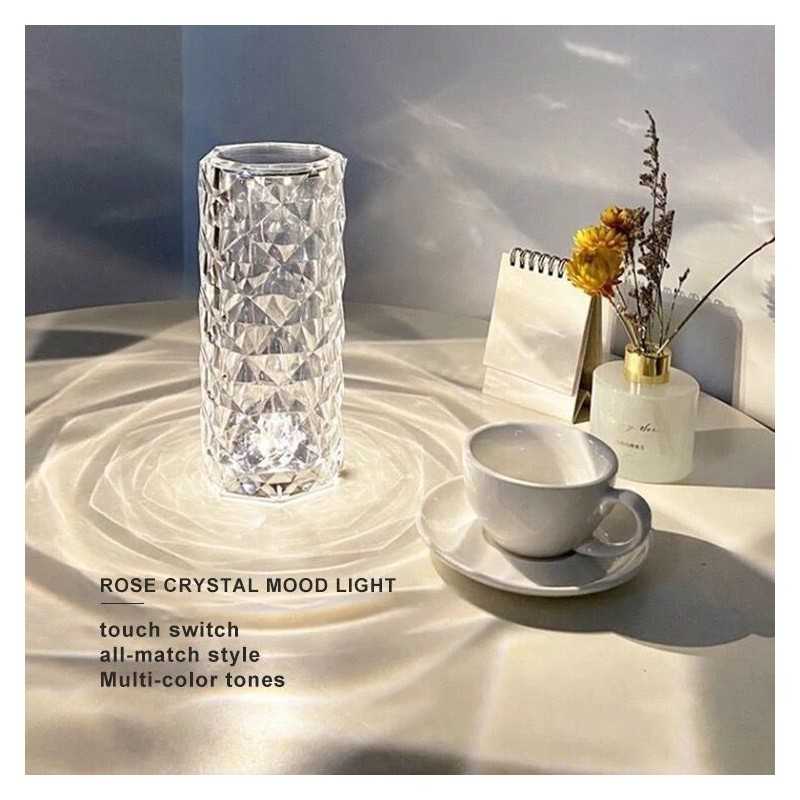 Lampa de masa decorativa cu LED Crystal Touch Design RGB