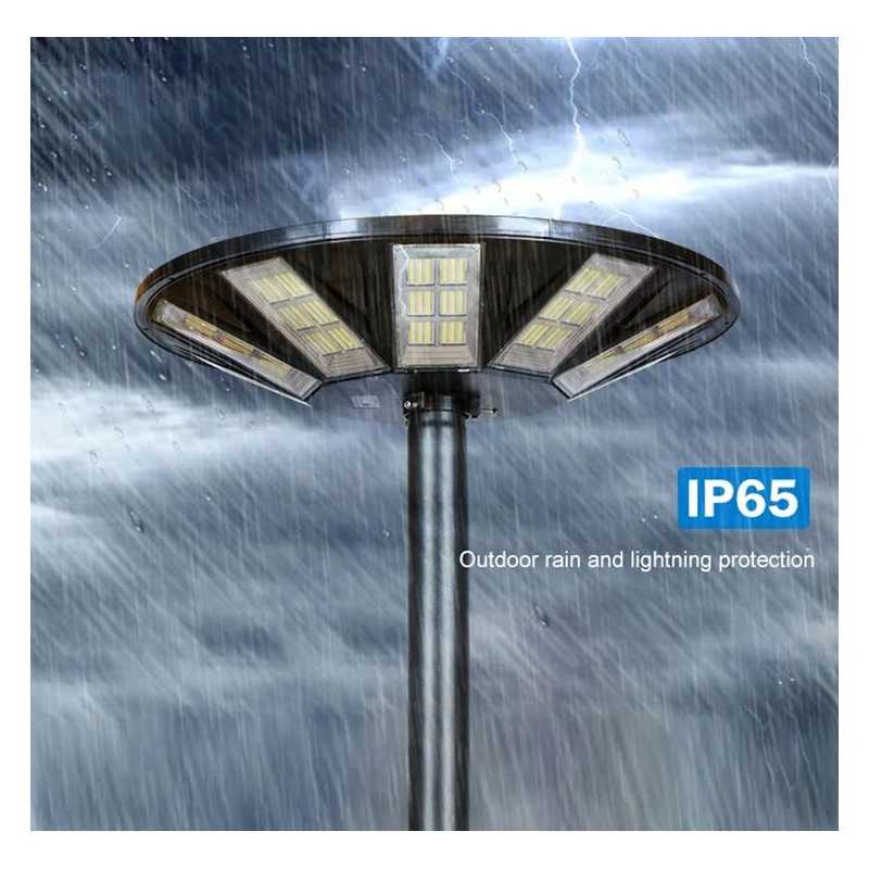 LAMPA LED DE GRADINA 400W SOLAR 768LED,SENZOR DE MISCARE TELECOMANDA +STALP DE 4M