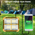 Lampa Solara de Exterior Portabila, Panou solar-1,2 W/6 V Putere 100W, Protectie IP65, 4 Moduri de Iluminat, Port USB 3000-6000K