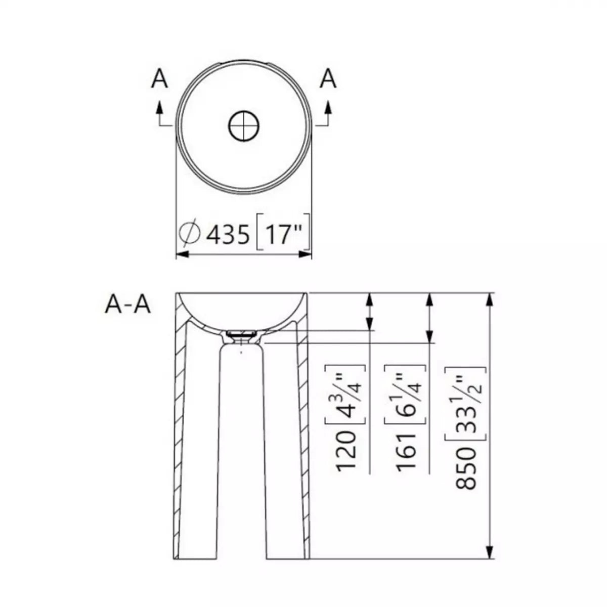 LAVOAR FREESTANDING DOHA DIAM. 43.5 CM, H. 85 CM, ALB MAT