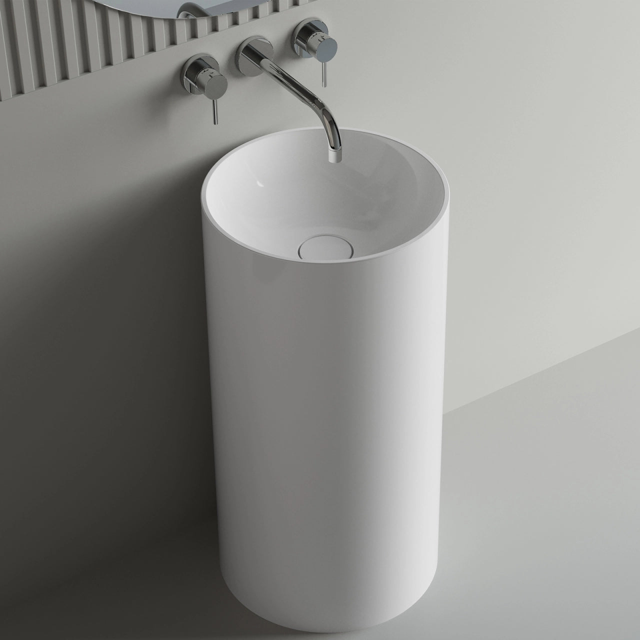 LAVOAR FREESTANDING DOHA DIAM. 43.5 CM, H. 85 CM, ALB MAT