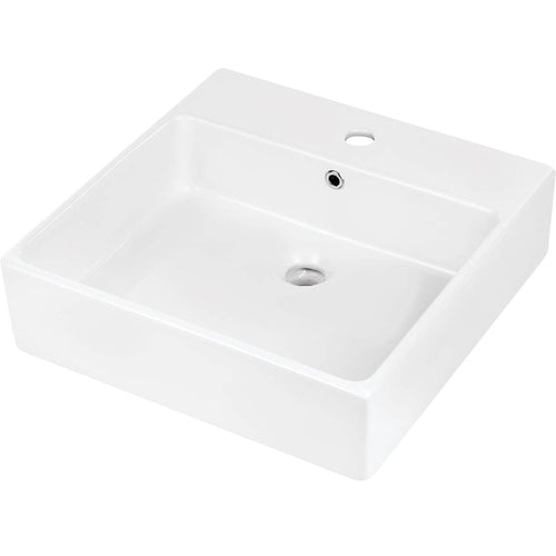 Lavoar ceramic, blat/montare pe perete, cu gaură pentru baterie - 50x50 cm, Deante