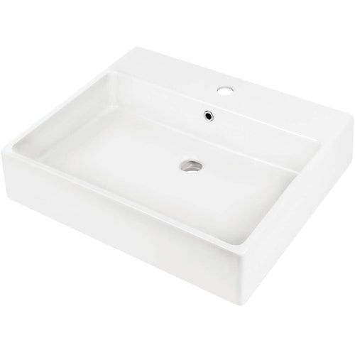 Lavoar ceramic, blat/montare pe perete, cu gaură pentru baterie - 60x50 cm, Deante
