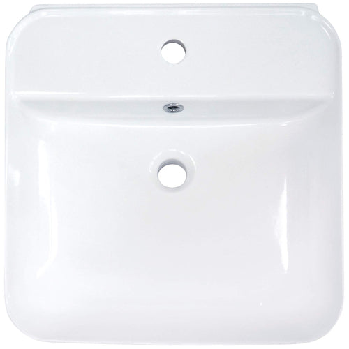 Lavoar ceramic, blat/montare pe perete, cu gaură pentru baterie, Deante