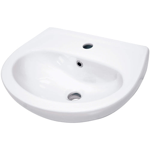 Lavoar ceramic, montare pe perete, cu gaură pentru baterie, Deante