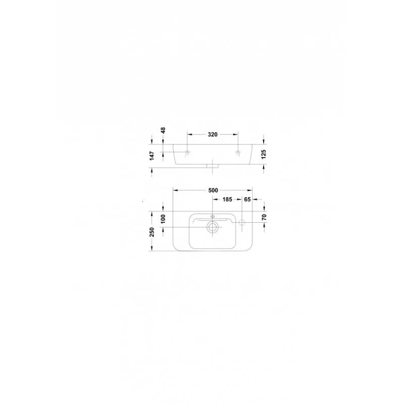 LAVOAR EMMA 50X25 SQUARE ALB
