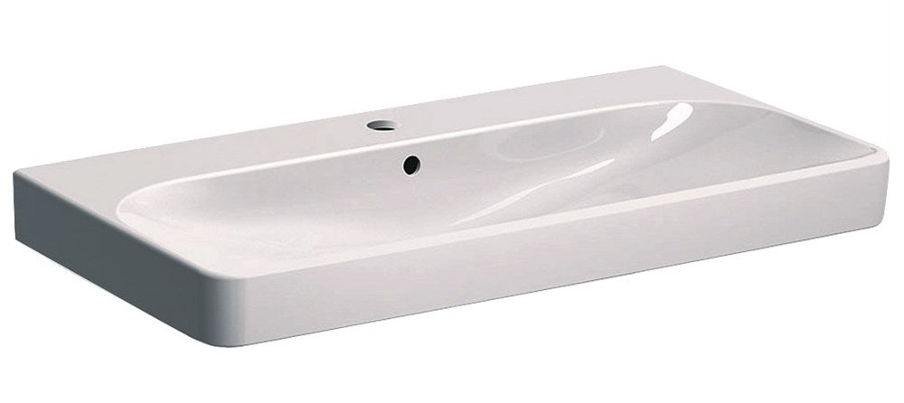 LAVOAR GEBERIT SMYLE SQUARE 90X48 CU ORIFICIU BATERIE SI PREPLIN