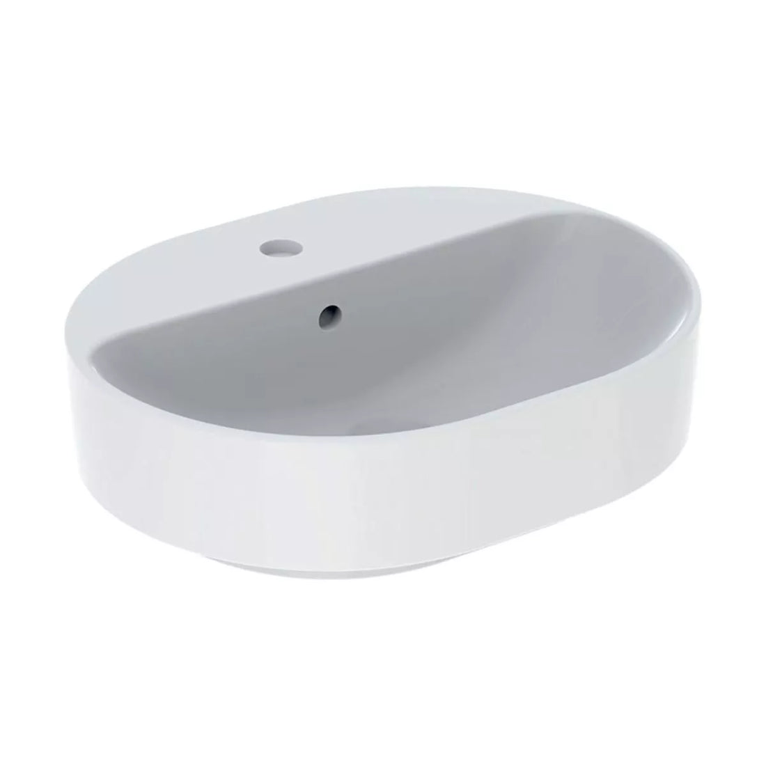 LAVOAR PE BLAT GEBERIT VARIFORM, ELIPTIC, CU BANC CU ORIFICII DE ROBINET B-50CM,T-40CM,PREAPLIN VIZIBIL, ALB