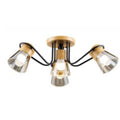 LUSTRA CU LEMN L0011/3+1 e27*4 maxim 60w/bec
