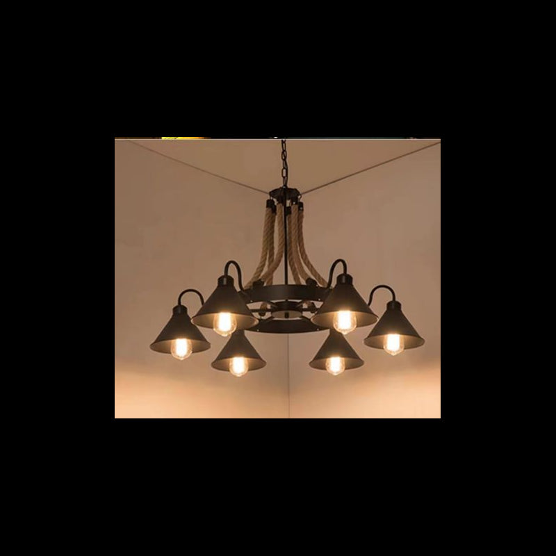 Lustra Cu Sfoara , Stil Industrial Dulie E27, Max 6 X 40W,