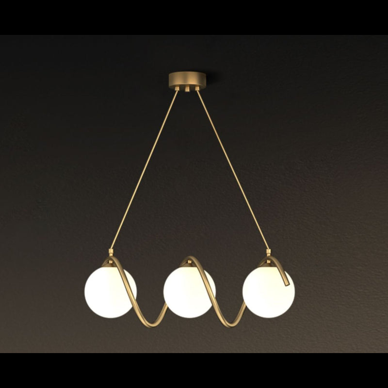 Lustra LED 3 Glob Alb Mat Becurile Nu Sunt Incluse